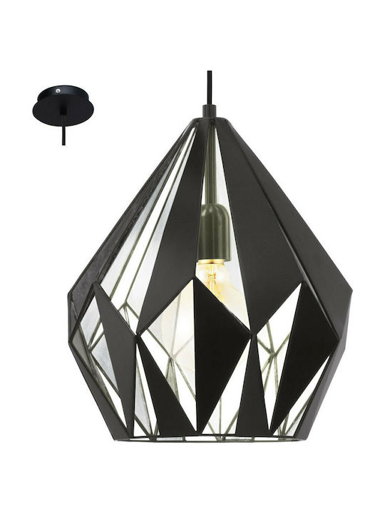 Eglo Carlton Pendant Light Single-Light for Socket E27 Black