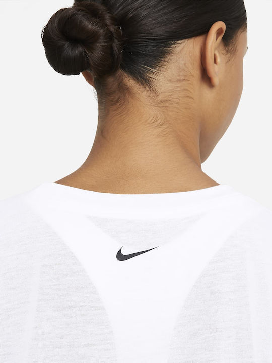Γυναικείο Oversized Crop T-shirt Dri-Fit Λευκό