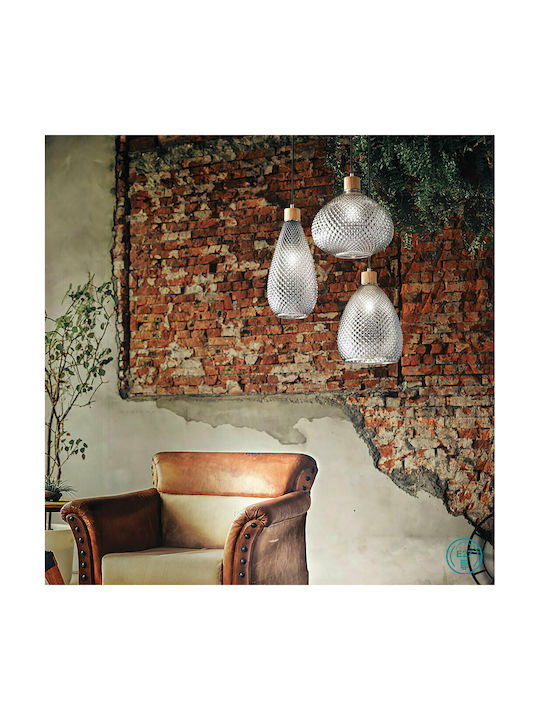 Ideal Lux Bergen Pendant Light Single-Light for Socket E27 Gray