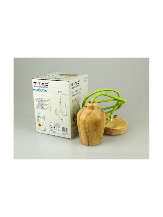 V-TAC Pendant Light Green with Socket E27 7.3cm