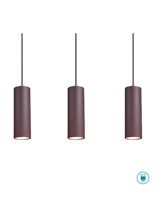 Trio Lighting Marley Hängend Kronleuchter Schiene für 4 Lampen GU10 Bronze