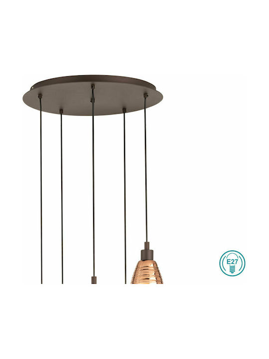 Eglo Siracusa Pendant Chandelier for 6 Bulbs E27 Bronze