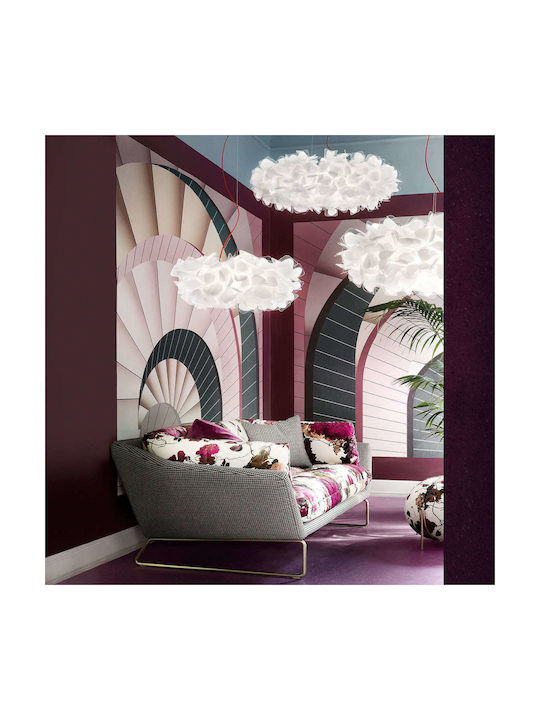 Slamp Clizia Suspension L Mama Non Mama Μοντέρνο Κρεμαστό Φωτιστικό Πολύφωτο για 4 Λαμπτήρες E27 σε Λευκό Χρώμα