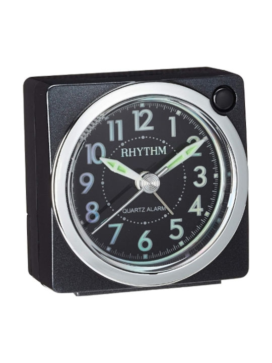 Rhythm Ceas De Masă Silentios Din Plastic Cu Ceas Deșteptător Negru CRE820NR02