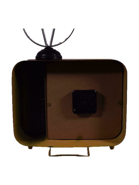 SP Souliotis Tabletop Clock with Indicators Metal Yellow 11-031-1