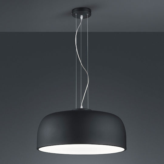 Trio Lighting Baron Pendant Light Black Bell with Socket E27 52x150cm