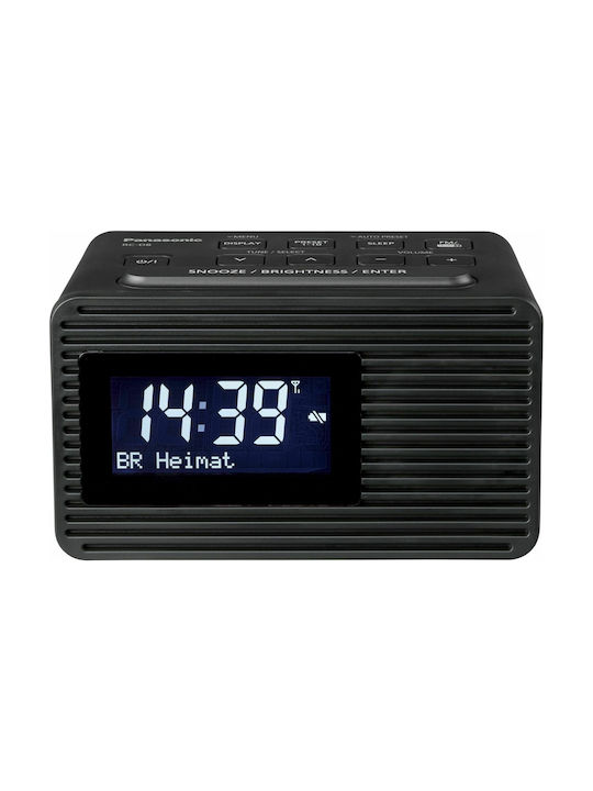 Panasonic RC-D8EG Tabletop Digital Clock with Alarm & Radio Black RC-D8EG-K