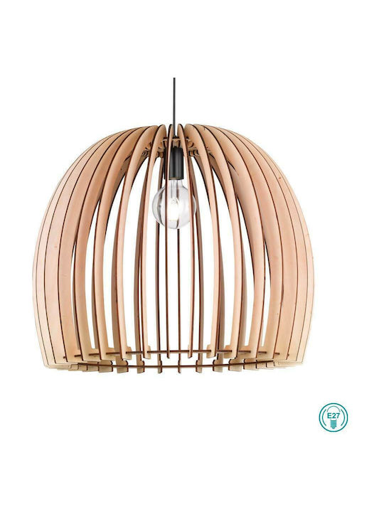 Trio Lighting Pendant Wood Hängelampe Einfaches Licht für Fassung E27 Beige