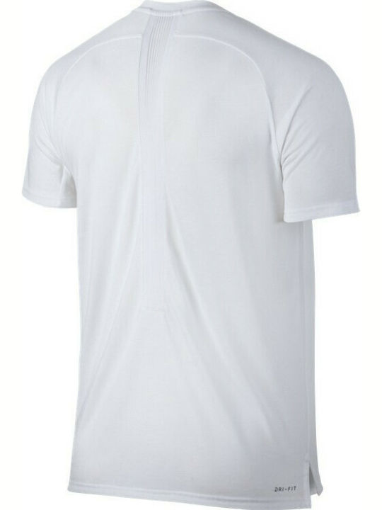 Nike Court Breathe Crew Αθλητικό Ανδρικό T-shirt Λευκό Μονόχρωμο