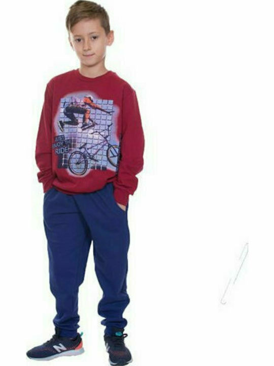 Trax Kids Sweatpants Set Burgundy 2pcs