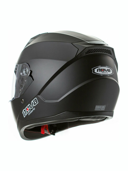 Nova Racing 330-DV Black Matt Motorradhelm Volles Gesicht ECE 22.05 mit Sonnenblende