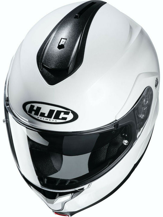 HJC C91 Helmet Opening Pearl White Motorcycle Helmet Flip-Up 1500gr