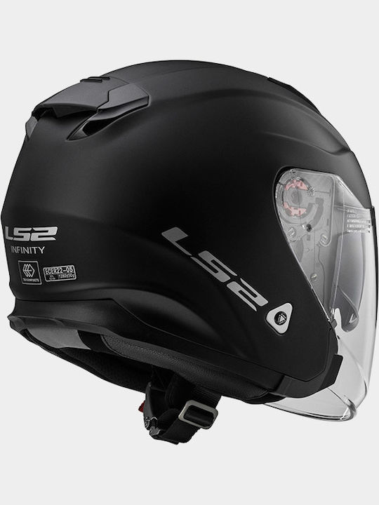 LS2 Infinity OF521 Jet Helmet with Sun Visor 1250gr Black Matt KR3529