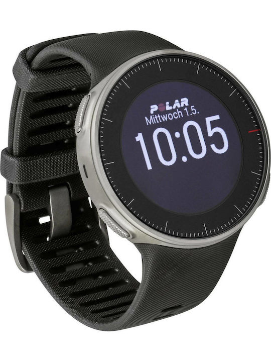 Polar Vantage V Stainless Steel 46mm Waterproof Smartwatch (Black)