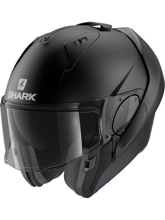 Shark Evo ES Blank Black Matt Κράνος Μηχανής Flip-Up ECE 22.05 1715gr με Sunvisor