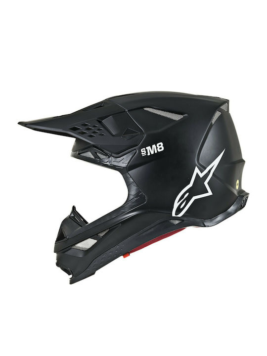 Alpinestars Supertech S-M8 Solid Black Matt Κράνος Μηχανής Motocross ECE 22.05 1300gr