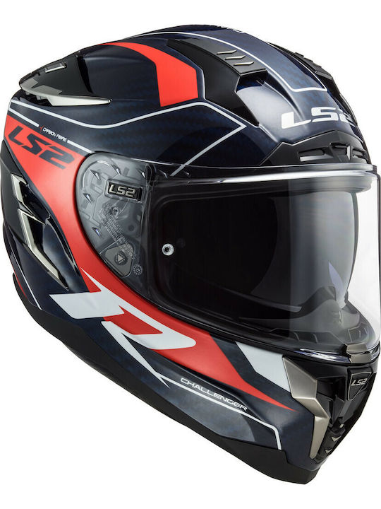 LS2 FF327 C Challenger Carbon Grid Full Face Helmet ECE 22.05 1350gr Blue Red