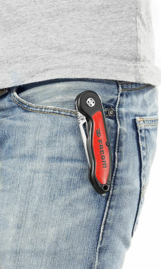 Facom Lock-back With Bi-material Handle Briceag cu mecanism de blocare Roșu în Toc