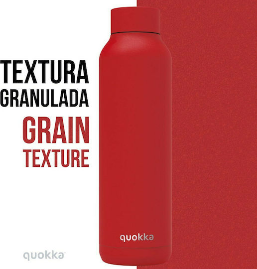 Quokka Solid Bottle Thermos Stainless Steel BPA Free 630ml Red with Mouthpiece