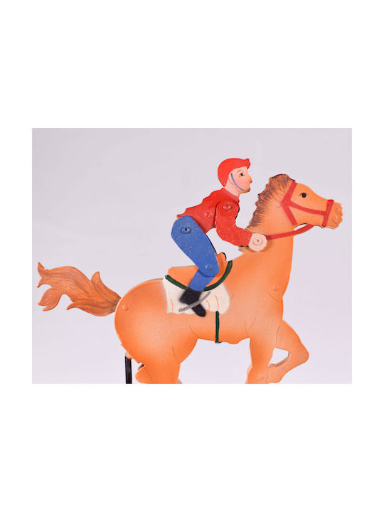 SP Souliotis Decorative Horse Made of Metal Rider 19x9x34cm
