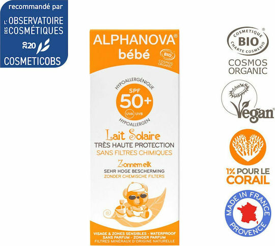 Alphanova Бебешки Водоустойчив Слънцезащитен Крем Емулсия SPF50 за Лице и Тяло 50ml