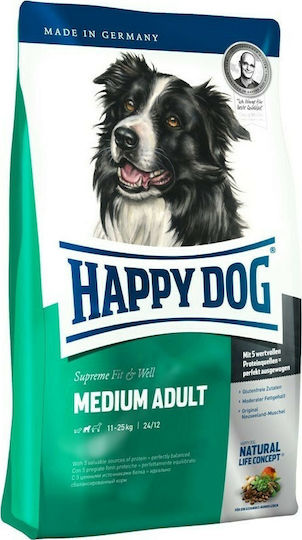 Happy Dog Fit & Vital 12kg Dry Food Gluten-Free for Adult Medium Breed Dogs with Poultry