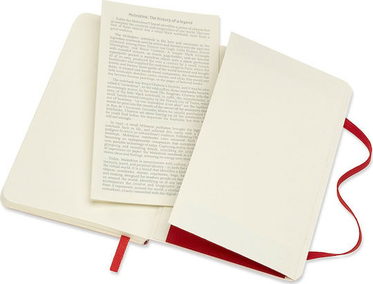 Moleskine Classic Collection Тетрадка 192 Листа На райета с Ластик Червен