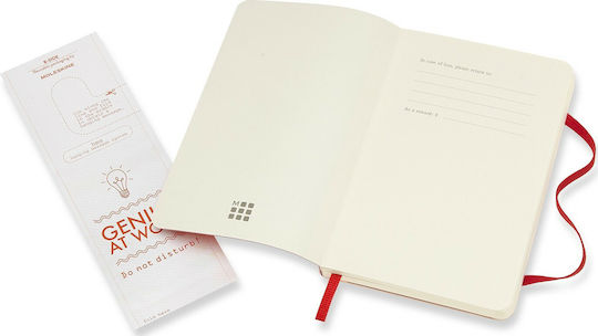 Moleskine Classic Collection Тетрадка 192 Листа На райета с Ластик Червен