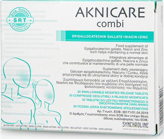 Synchroline Aknicare Combi Supplement for Healthy Hair Skin & Nails 30 Capsules