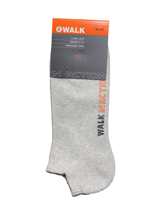 Walk W124-14 Ανδρικές Μονόχρωμες Κάλτσες Γκρι