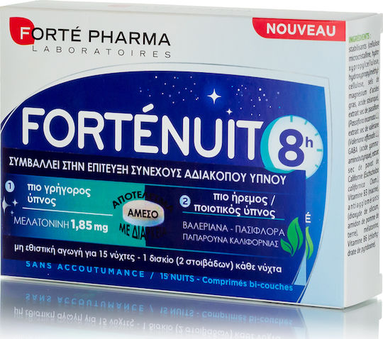 Forte Pharma Fortenuit 8h Supplement for Sleep 15 Tablets