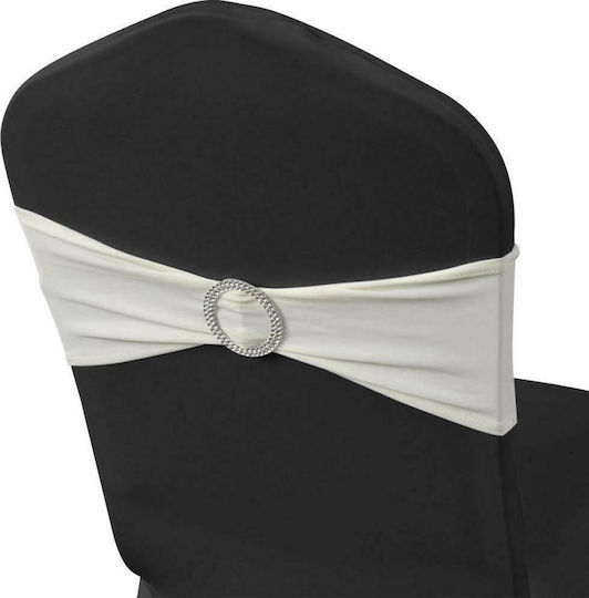 vidaXL Elastic Huse de scaun Panglică Scaun cu Cataramă Bej 34x14cm 25buc
