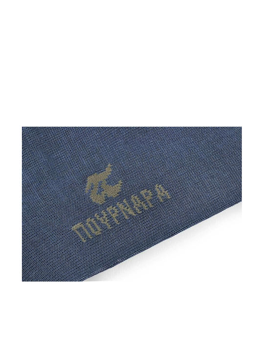 Pournara Men's Solid Color Socks Blue
