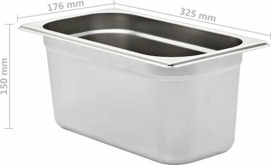vidaXL Σκεύος Gastronorm Ανοξείδωτο GN1/3 με Βάθος 150mm (4τμχ)