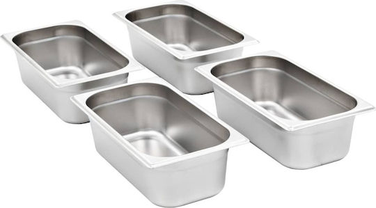 vidaXL Stainless Steel Gastronorm GN1/3 H100mm (8 pcs)