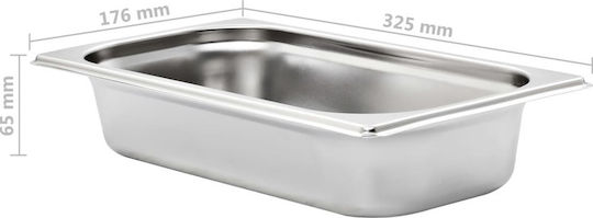 vidaXL Σκεύος Gastronorm Ανοξείδωτο GN1/3 με Βάθος 65mm (8τμχ) Τεμ Gn Χιλ Ατσάλι