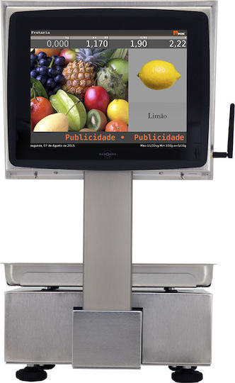 Balancas Marques BM5 XS Double Body Electronic Retail Scale with Column and Label Printing Capability with Weighing Capacity of 30kg and Division 10gr
