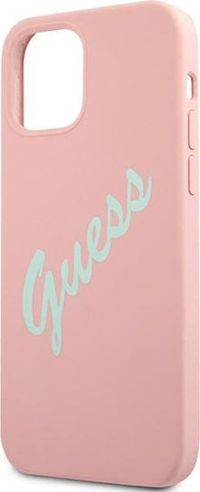Guess Silicone Vintage Back Cover Πλαστικό Ροζ (iPhone 12 Pro Max)