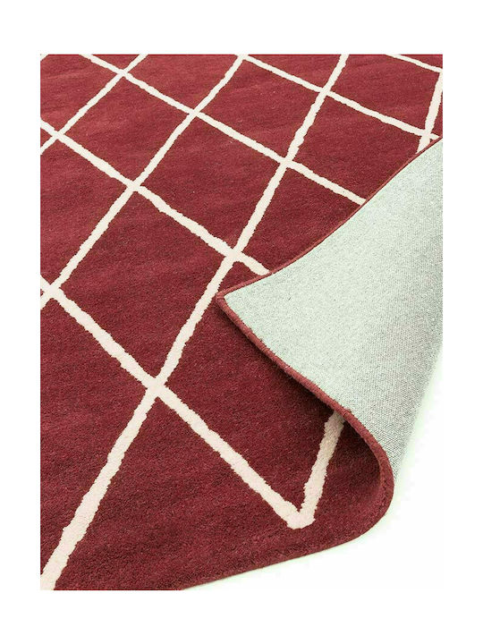 Asiatic London Diamond Handmade Rug Rectangular Wool Berry