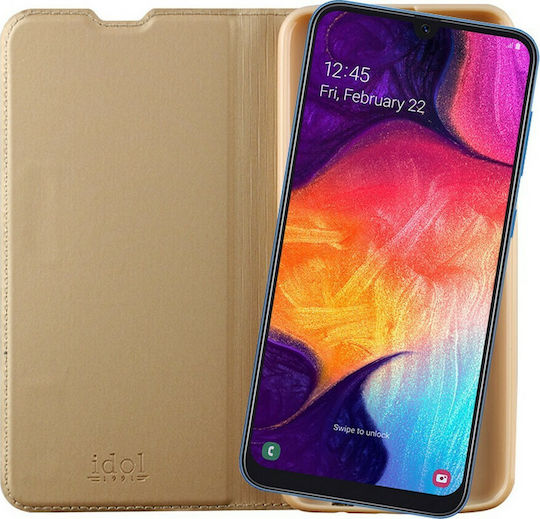 Idol 1991 Prime Magnet Книга Изкуствена кожа Златист (Galaxy A40)
