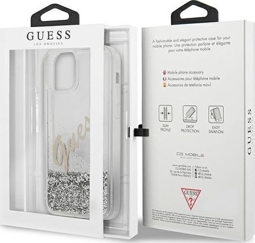 Guess Glitter Vintage Script Back Cover Πλαστικό Πολύχρωμο (iPhone 12 Pro Max)