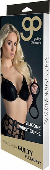 Guilty Pleasure Silicone Wrist Cuffs Χειροπέδες σε Μαύρο Χρώμα