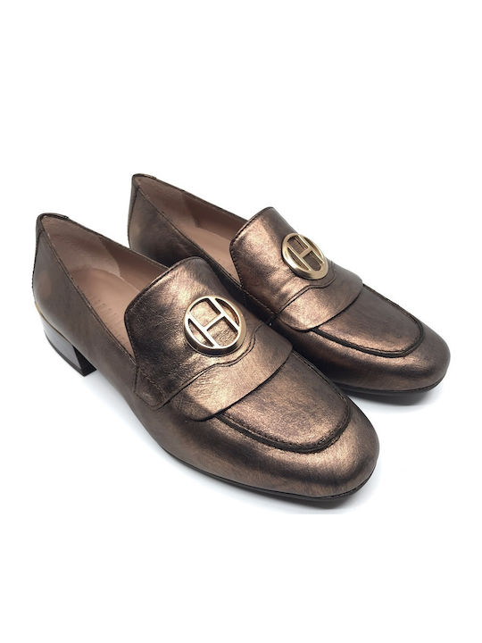 Hispanitas Leather Women's Loafers in Brown Color