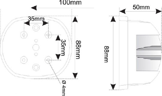 Eval Boat Light Without Mast White Masthead Light with White Housing 03013-W