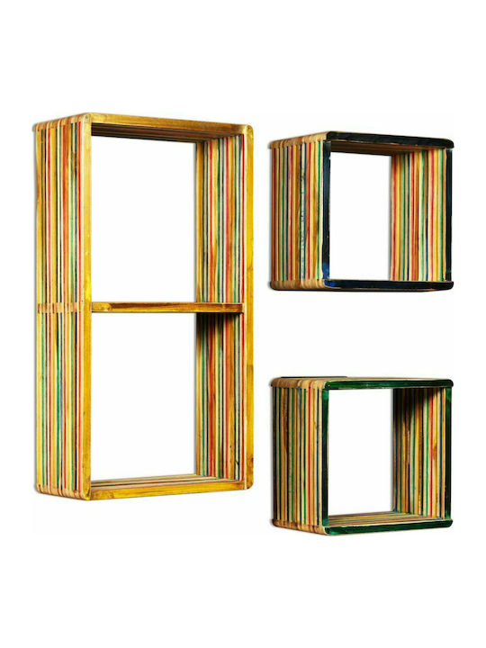 Wall Shelves Multicolour 3 Pieces 81x22x41cm