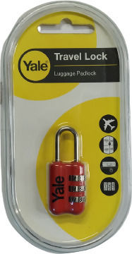 Yale Steel Padlock Brass Combination Red 23mm 1pcs