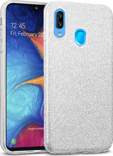Forcell Back Cover Σιλικόνης Ασημί (Huawei P20 Lite)