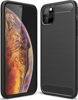 Carbon Silicone Back Cover Black (iPhone 12 / 12 Pro)