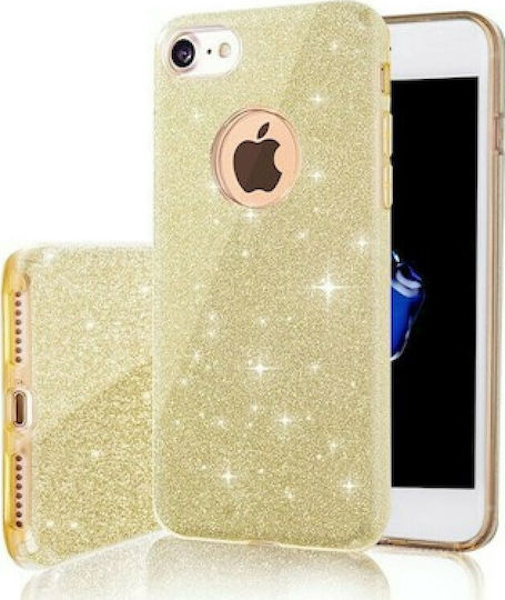 Glitter Back Cover Σιλικόνης Χρυσό (iPhone 8/7)