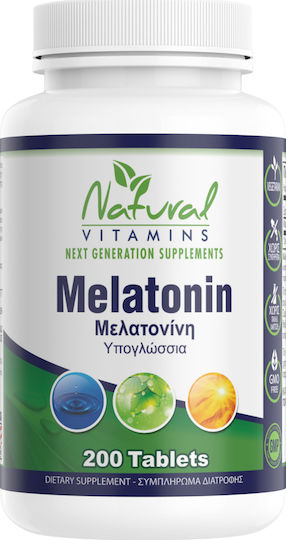 Natural Vitamins Melatonin 1mg Supplement for Sleep 200 tabs